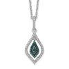 White Night Sterling Silver Rhodium-plated Blue and White Diamond 18 inch Necklace with 2 Inch Extender