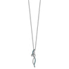 White Night Sterling Silver Rhodium-plated Swirl White and Blue Diamond 18 inch Necklace with 2 Inch Extender