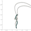 White Night Sterling Silver Rhodium-plated Swirl White and Blue Diamond 18 inch Necklace with 2 Inch Extender