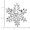 Sterling Silver Rhodium-plated CZ Snowflake Pin