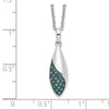 White Night Sterling Silver Rhodium-plated Blue Diamond 18 inch Necklace with 2 Inch Extender