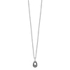 White Night Sterling Silver Rhodium-plated Black and White Diamond Teardrop Pendant 18 Inch Necklace with 2 Inch Extender