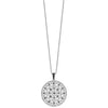 White Night Sterling Silver Rhodium-plated Black Diamond Circle Pendant 18 Inch Necklace with 2 Inch Extender