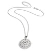 White Night Sterling Silver Rhodium-plated Black Diamond Circle Pendant 18 Inch Necklace with 2 Inch Extender