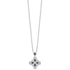 White Night Sterling Silver Rhodium-plated Black and White Diamond 18 Inch Necklace with 2 Inch Extender