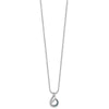 White Night Sterling Silver Rhodium-plated Blue and White Diamond Teardrop 18 Inch Necklace with 2 Inch Extender