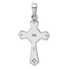 Sterling Silver Rhodium-plated CZ / Created Opal Cross Pendant