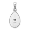 Sterling Silver Rhodium-plated Created Opal Inlay Teardrop Pendant