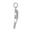 Sterling Silver Rhodium-plated Polished Larimar Dolphin Pendant