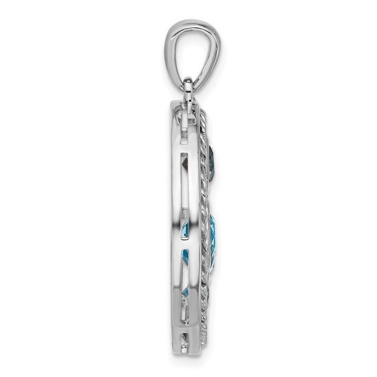 Sterling Silver Gemstone Circle Pendant