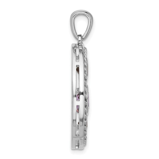 Sterling Silver Gemstone Circle Pendant