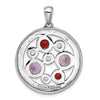 Sterling Silver Gemstone Circle Pendant