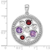 Sterling Silver Gemstone Circle Pendant