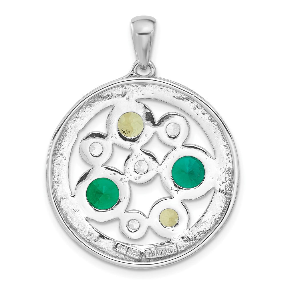 Sterling Silver Gemstone Circle Pendant