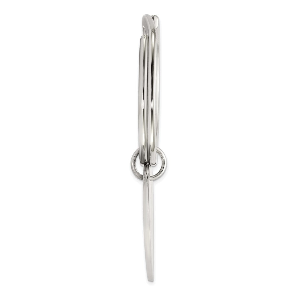 Sterling Silver Rhodium-plated Heart Key Ring