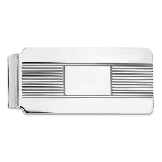 Sterling Silver Rhodium-plated Money Clip