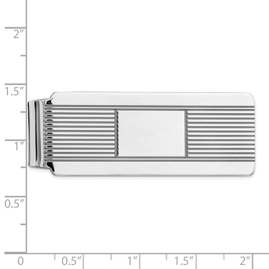 Sterling Silver Rhodium-plated Money Clip