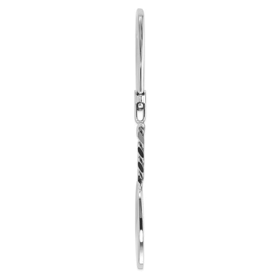 Sterling Silver Rhodium Plated Brushed & Polished Key Chain