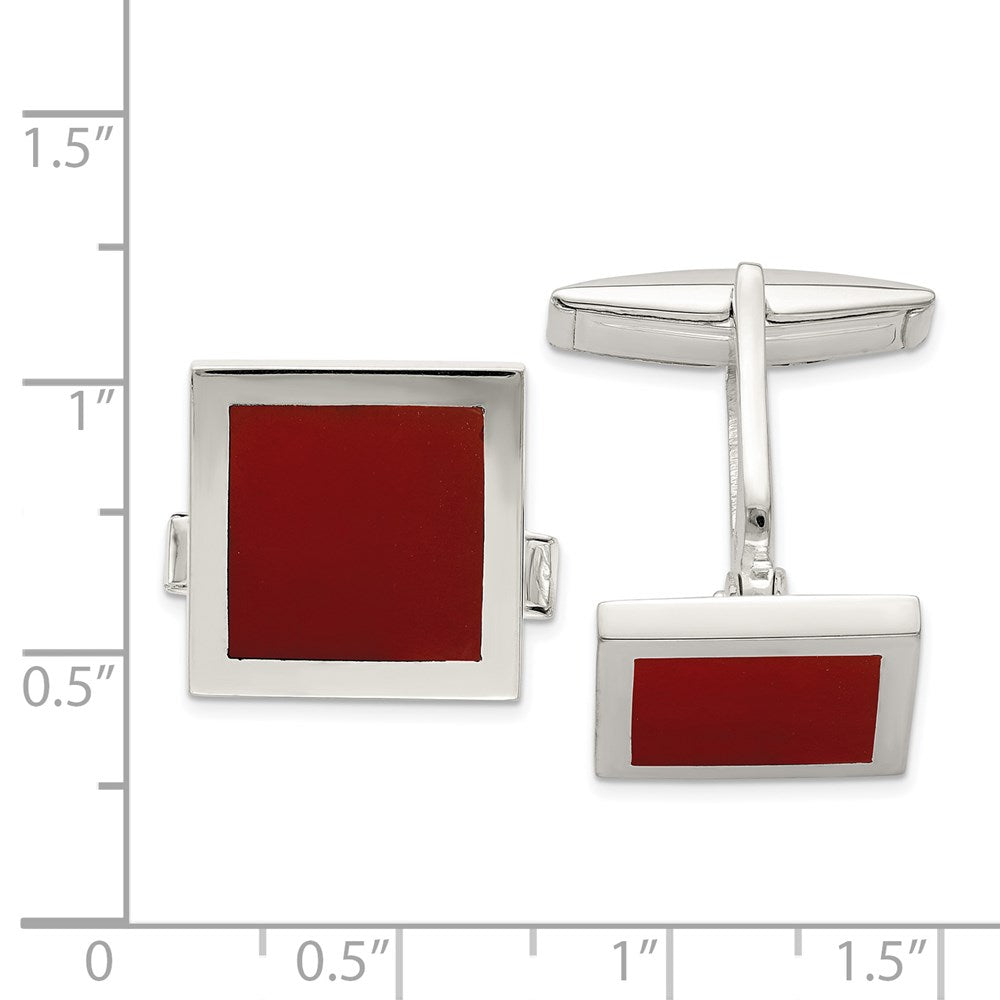 Sterling Silver Gemstone Cuff Link