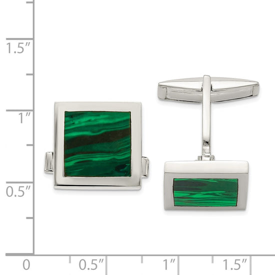 Sterling Silver Gemstone Cuff Link
