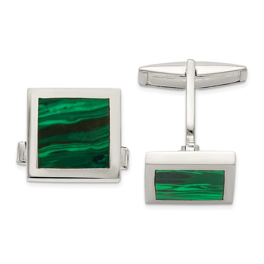 Sterling Silver Gemstone Cuff Link