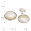 Sterling Silver Oval Mother of Pearl Cuff Links