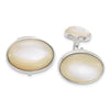 Sterling Silver Oval Mother of Pearl Cuff Links
