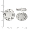 Sterling Silver Polished Circle Cuff Links