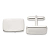 Sterling Silver Rhodium-plated Polished Rectangle Cuff Links