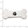 Sterling Silver Dog Bone with Enamel Paw Print Money Clip