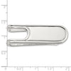 Sterling Silver Rhod-plated Polished Grooved Edge Open Back Money Clip