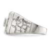 Sterling Silver Rhodium Plated Men's Fashion CZ Ring