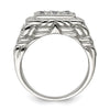 Sterling Silver Rhodium-plated Men's CZ Ring