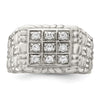 Sterling Silver Rhodium-plated Men's CZ Ring