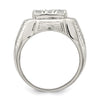 Sterling Silver Rhodium-plated Men's CZ Ring