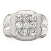 Sterling Silver Rhodium-plated Men's CZ Ring