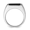 Sterling Silver Rhodium-plated Men's Onyx Ring