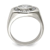 Sterling Silver Rhodium-plated Men's CZ Ring