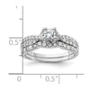 Sterling Silver Rhodium-plated 2-Piece CZ Wedding Set Ring