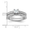 Sterling Silver Rhodium-plated 2-Piece CZ Wedding Set Ring