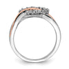 Sterling Silver and Vermeil Polished CZ Heart Ring