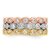 Sterling Silver Vermeil Trio CZ Rings