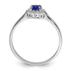 Sterling Silver Rhodium-plated Sapphire & Diamond Ring