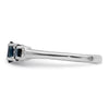 Sterling Silver Rhodium 3 Oval Gemstone and Diamond Ring