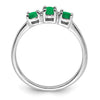 Sterling Silver Rhodium 3 Oval Gemstone and Diamond Ring