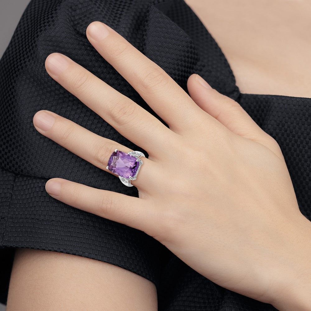 Sterling Silver Gemstone & Diamond Rings