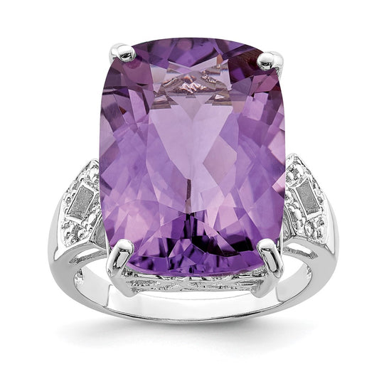 Sterling Silver Gemstone & Diamond Rings