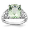 Sterling Silver Checker-cut Gemstone & Diamond Rings