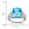 Sterling Silver Checker-cut Gemstone & Diamond Rings