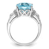 Sterling Silver Checker-cut Gemstone & Diamond Rings